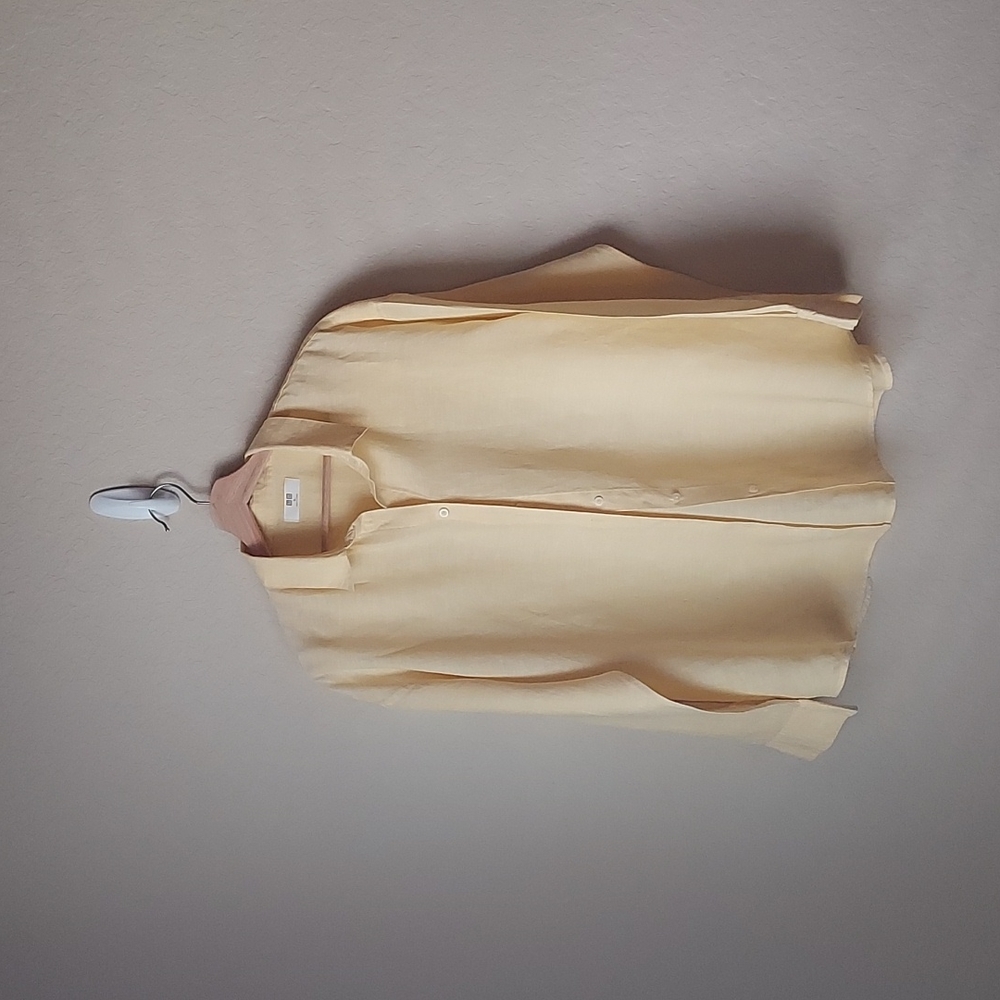 Bright Yellow Linen Button Down